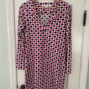 Diane Von Furstenberg Pink and Black Patterned Dress